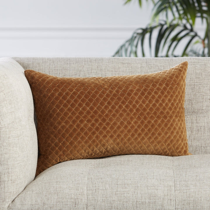 Jaipur Living Rawlings Trellis Brown Down Pillow (13"X21" Lumbar)