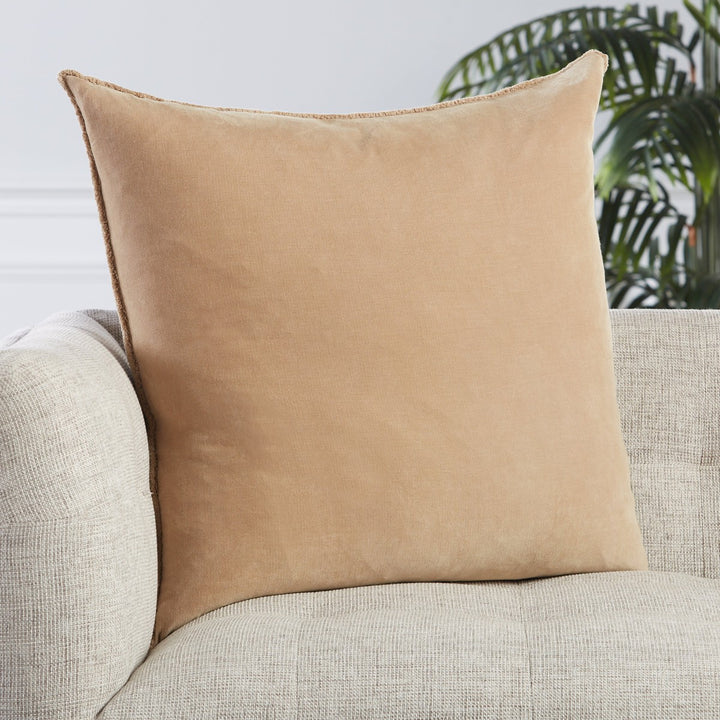 Jaipur Living Sunbury Solid Beige Down Pillow (26" Square)