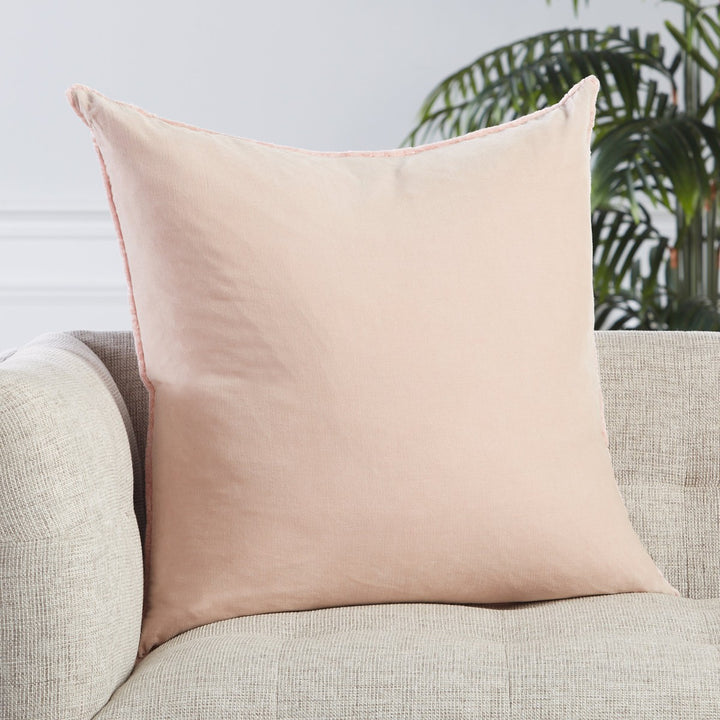 Jaipur Living Sunbury Solid Blush Down Pillow (26" Square)