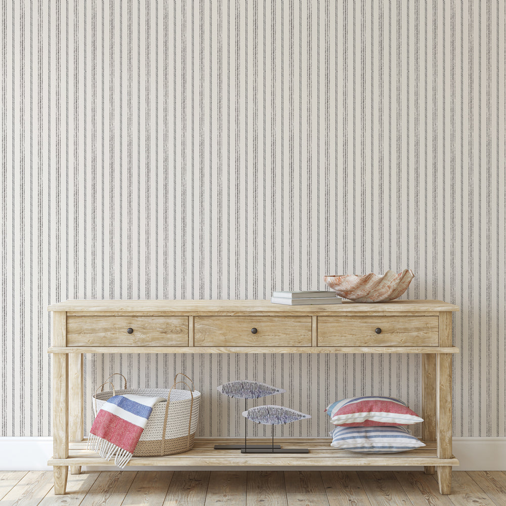 Nautical Stripe Peel And Stick Wallpaper-Tempaper & Co.-Tempaper-NS15237-Decor-3-France and Son