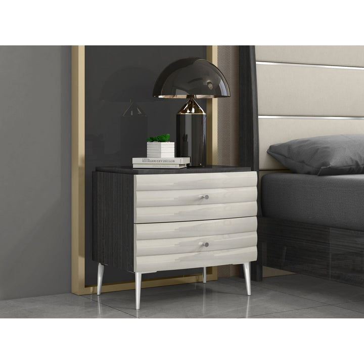 Pino Nightstand-Whiteline Modern Living-WHITELINE-NS1752-DGRY/LGRY-Nightstands-2-France and Son