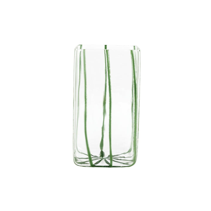 Nuovo Stripe Square Vase - Green
