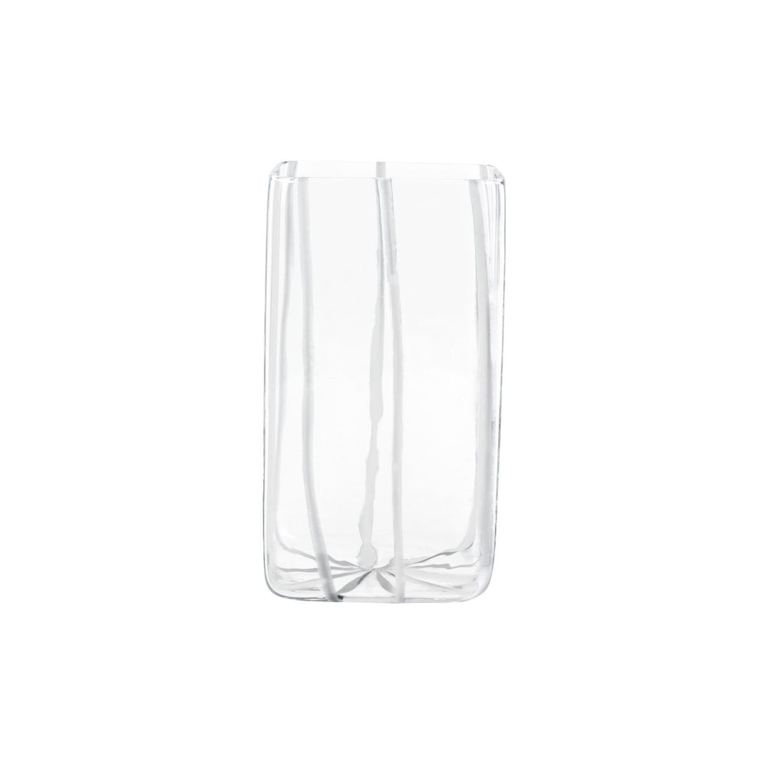 Nuovo Stripe Square Vase - White