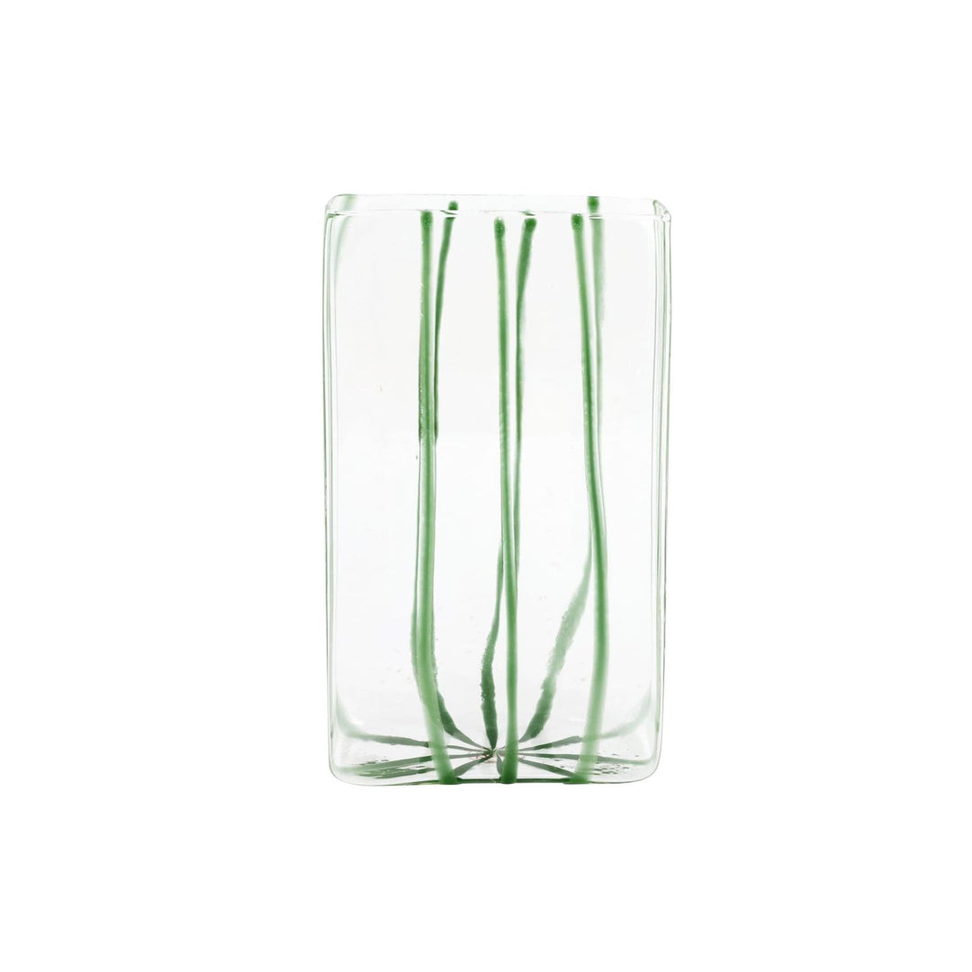 Nuovo Stripe Rectangular Vase - Green
