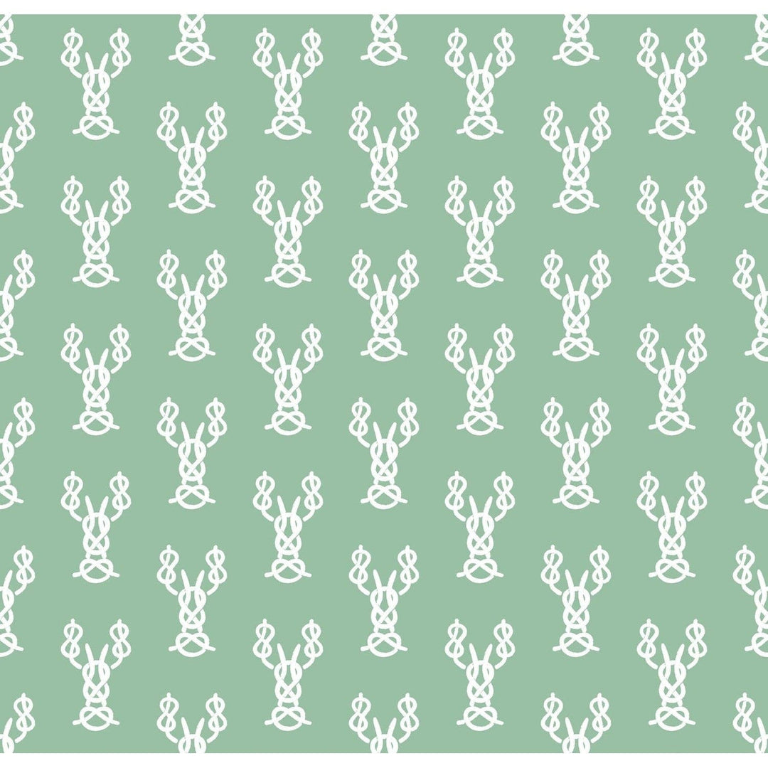 Nautical Lobster Knots Wallpaper-Mitchell Black-MITCHB-WCHH104-GR-PM-10-Wall DecorPatterns Green-Premium Matte Paper-5-France and Son