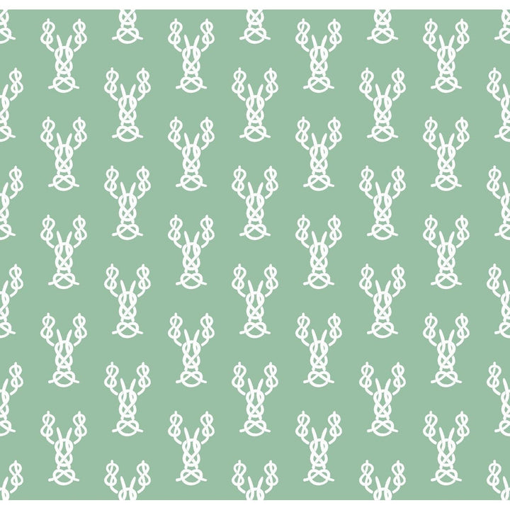 Nautical Lobster Knots Wallpaper-Mitchell Black-MITCHB-WCHH104-GR-PM-10-Wall DecorPatterns Green-Premium Matte Paper-5-France and Son