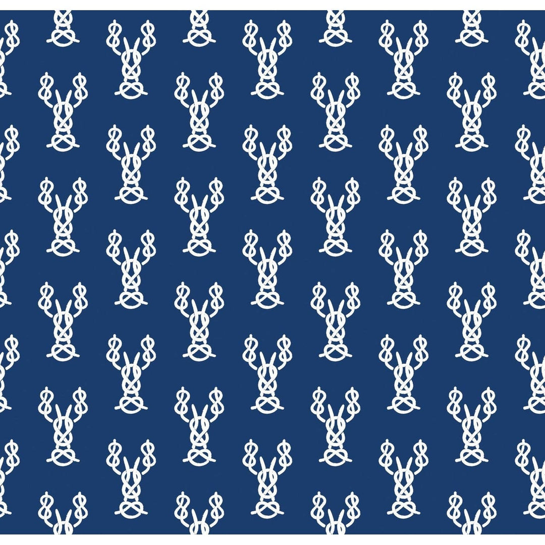 Nautical Lobster Knots Wallpaper-Mitchell Black-MITCHB-WCHH104-NV-PM-10-Wall DecorPatterns Navy-Premium Matte Paper-6-France and Son