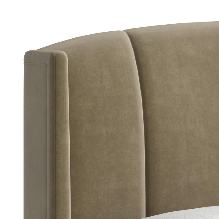 Harbor King Upholstered Bed - Camel - Lakeside Sepia