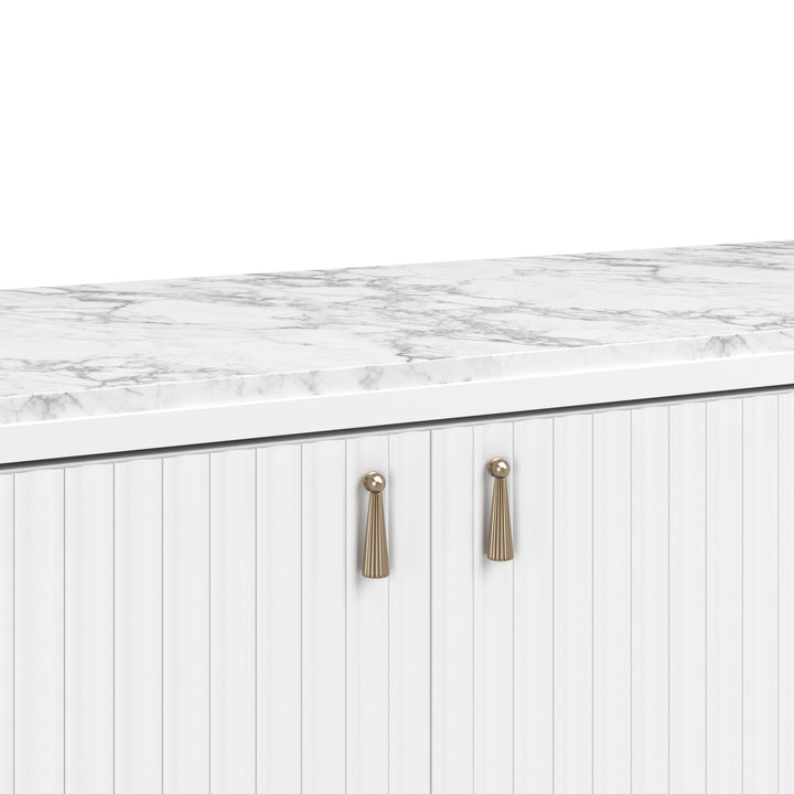 Eave II Sideboard with Stone Top-Uplifting White