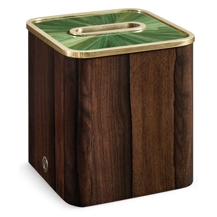 Square Tissue Box - Finish: Jade Green Straw