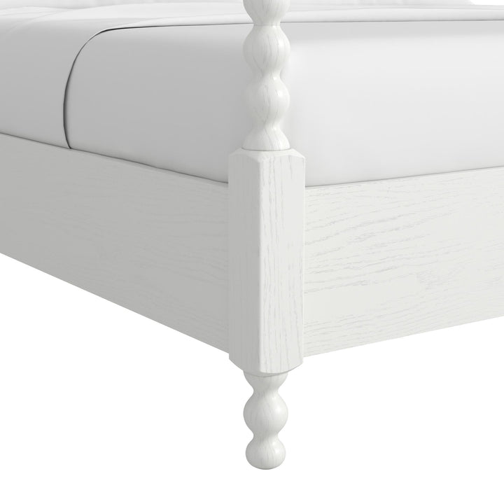 Haven Queen Upholstered Canopy Poster Bed