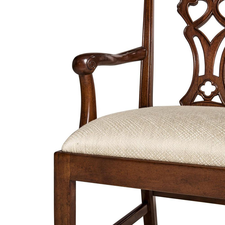 Buckingham Chippendale Antique Mahogany Arm Chair