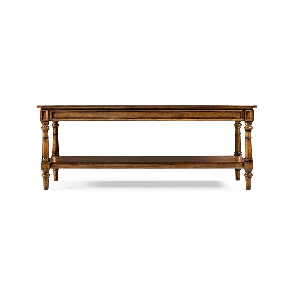 Casual Accents Victorian Style Walnut Cocktail Table-Jonathan Charles-JCHARLES-003326-AA-Coffee Tables-2-France and Son