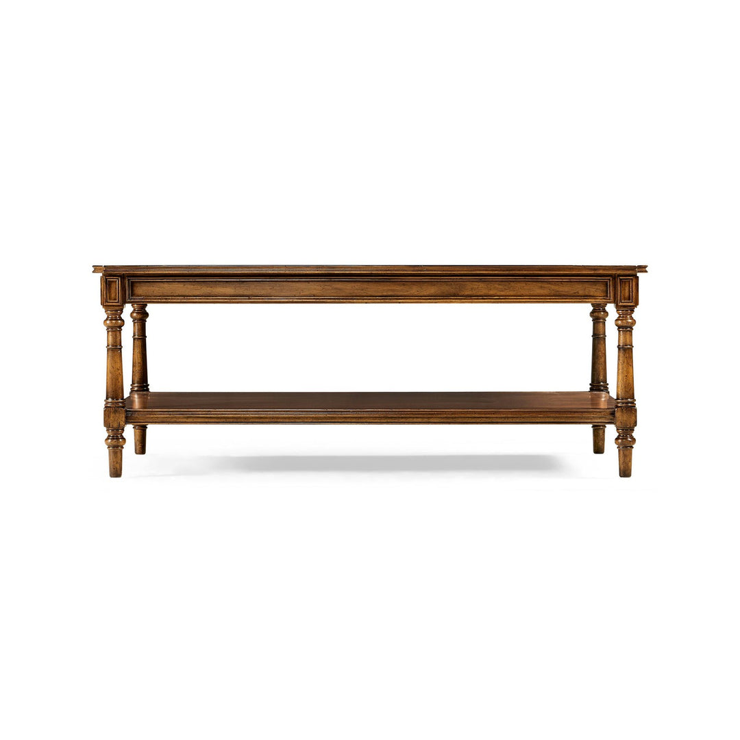 Casual Accents Victorian Style Walnut Cocktail Table-Jonathan Charles-JCHARLES-003326-AA-Coffee Tables-2-France and Son