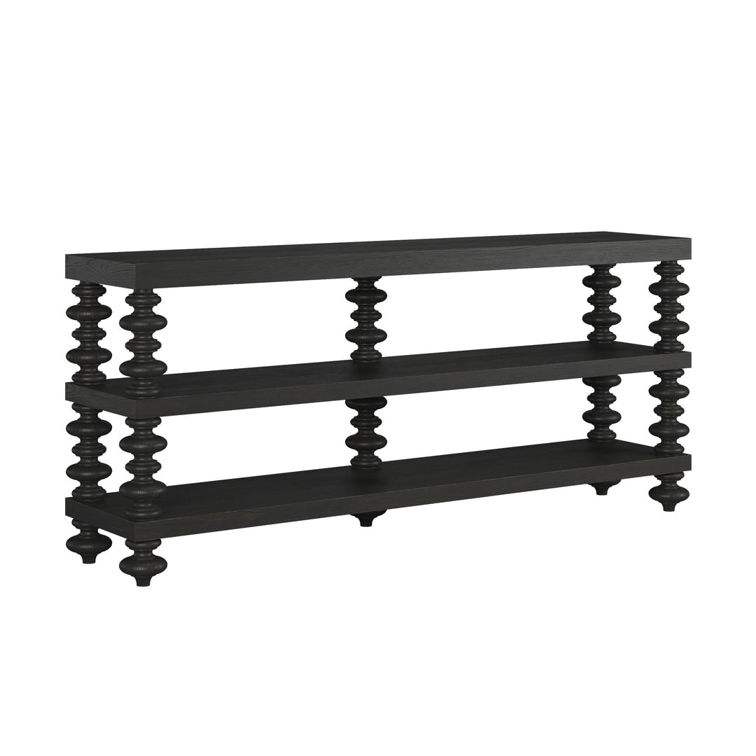 Atrium Console Table - hand rubbed black with undertones of brown