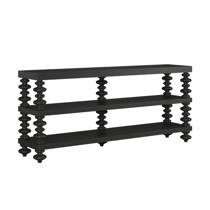 Atrium Console Table - hand rubbed black with undertones of brown