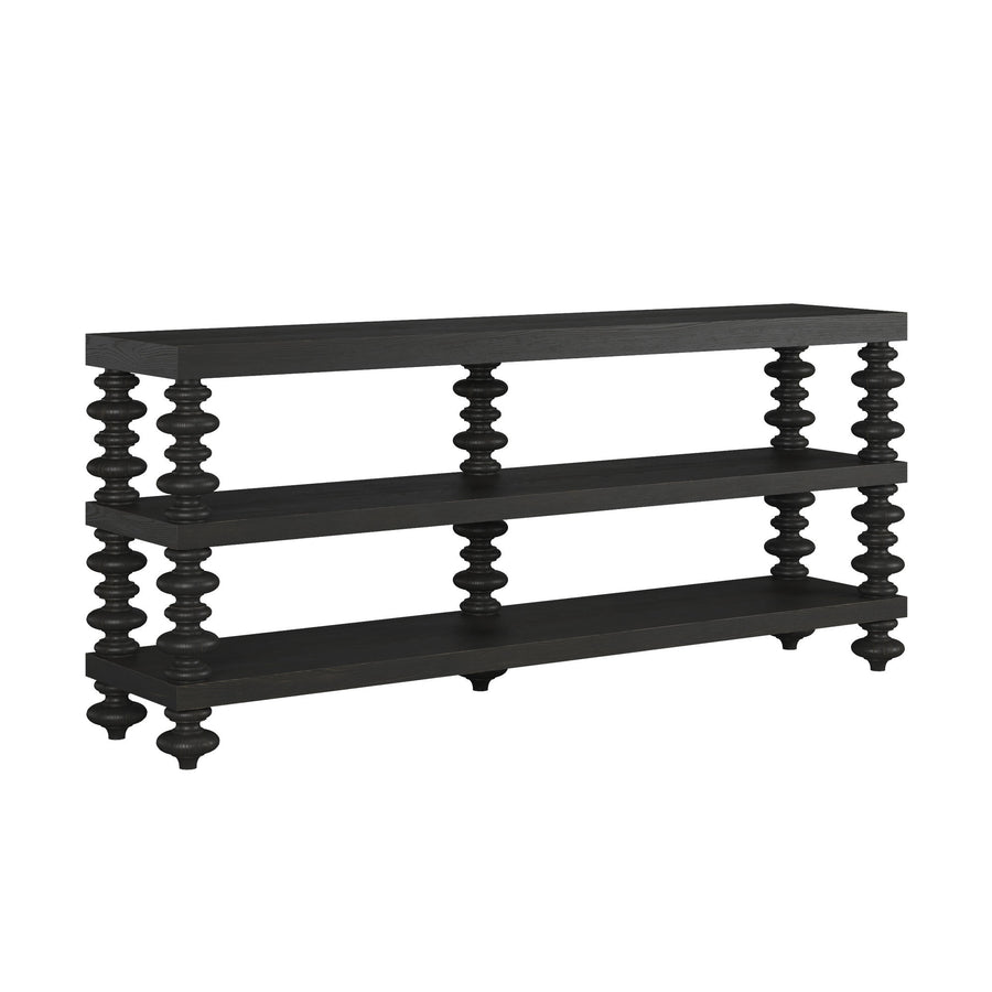 Atrium Console Table - hand rubbed black with undertones of brown