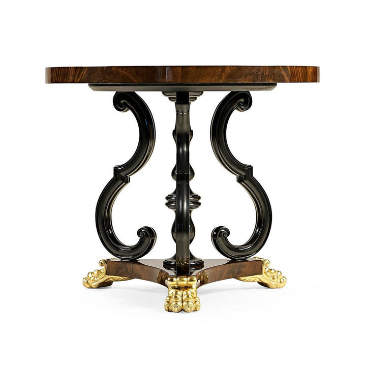 Side Tables Mahogany Centre Table with Gilded Lions Paw Feet