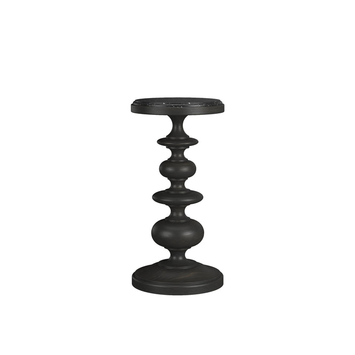 Atrium Accent Table - hand rubbed black with undertones of brown