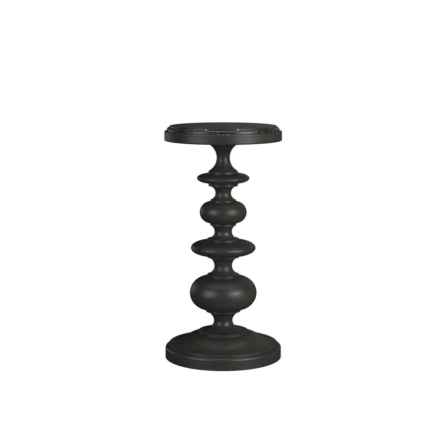 Atrium Accent Table - hand rubbed black with undertones of brown