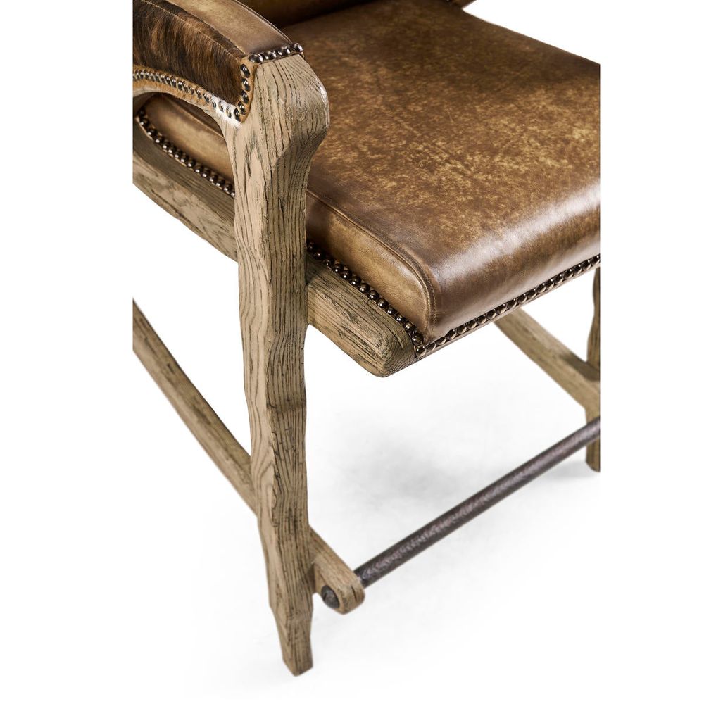 Echo Canyon Leather & Hide Stool