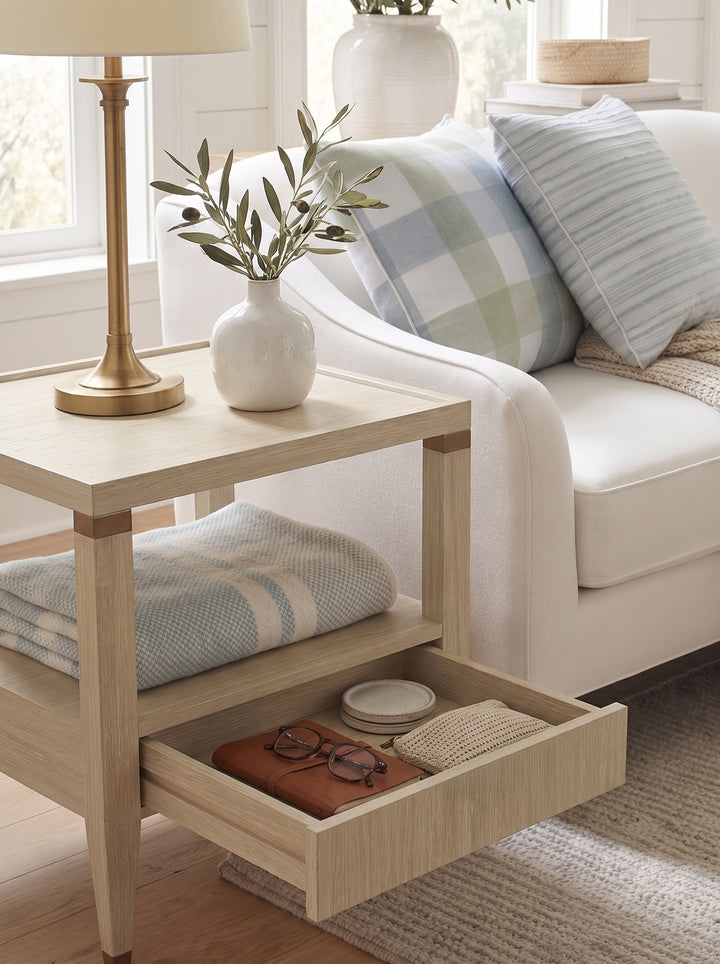 Eave II Drawer End Table - Sundrenched Oak