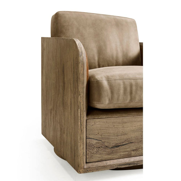 Stone Ridge Leather & Hide Swivel Occasional Chair Light