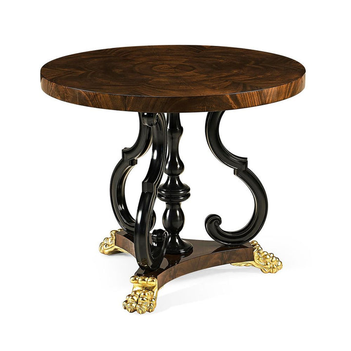 Side Tables Mahogany Centre Table with Gilded Lions Paw Feet