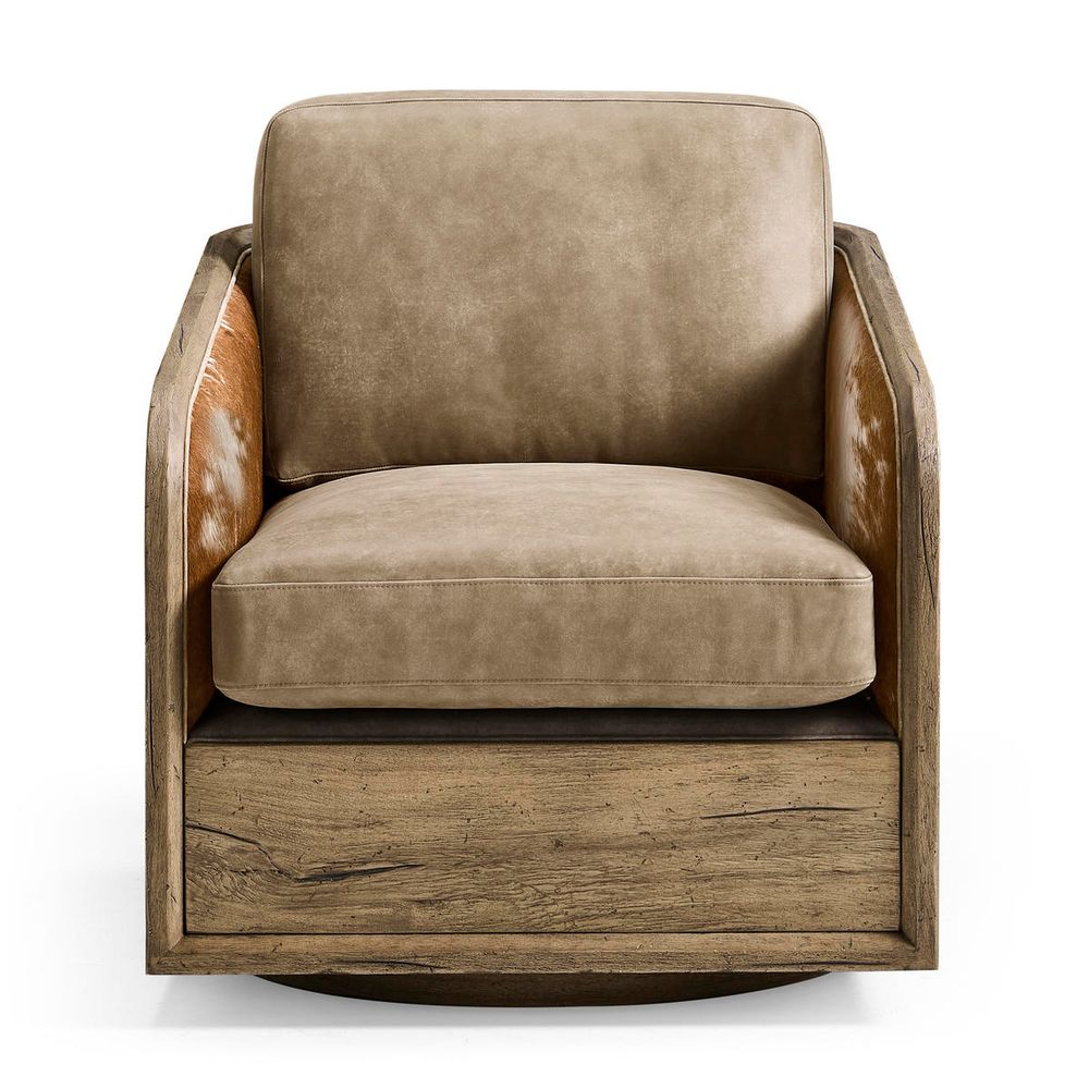 Lounge Chairs Stone Ridge Leather & Hide Swivel Occasional Chair Light
