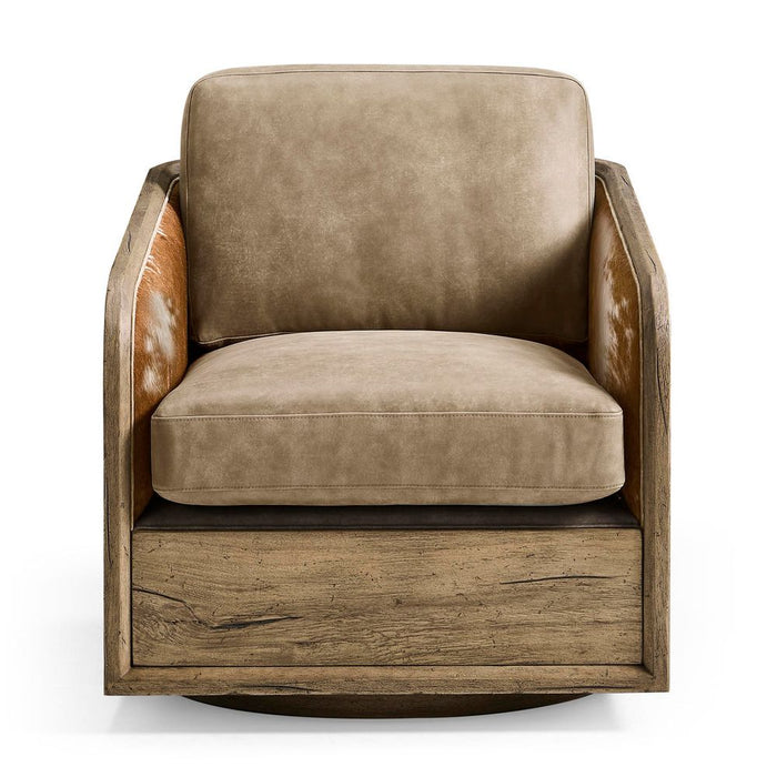 Stone Ridge Leather & Hide Swivel Occasional Chair Light