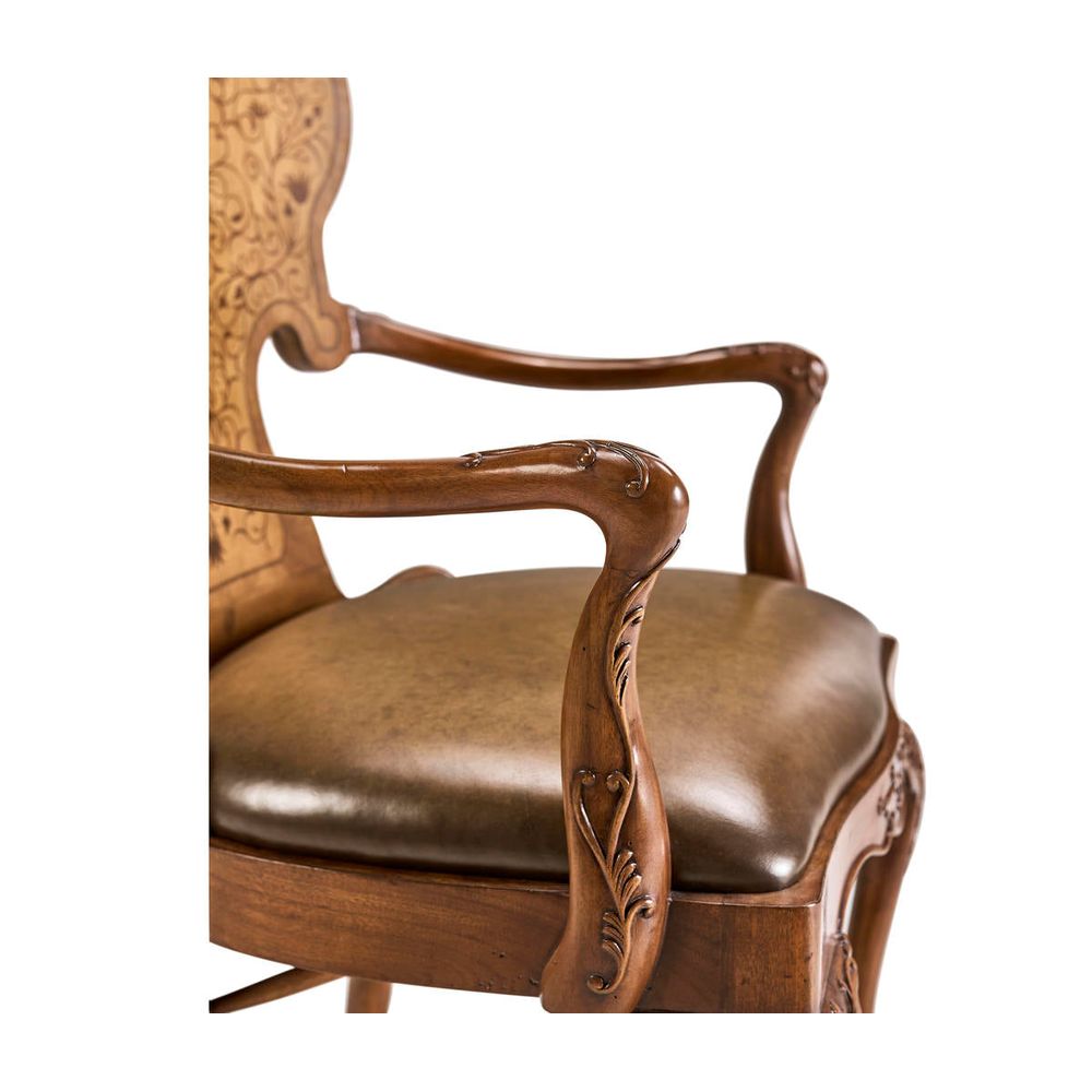 Seaweed Marquetry Arm Chair