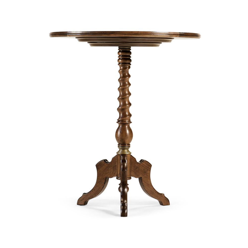 Side Tables Églomisé & Walnut Round Wine Table
