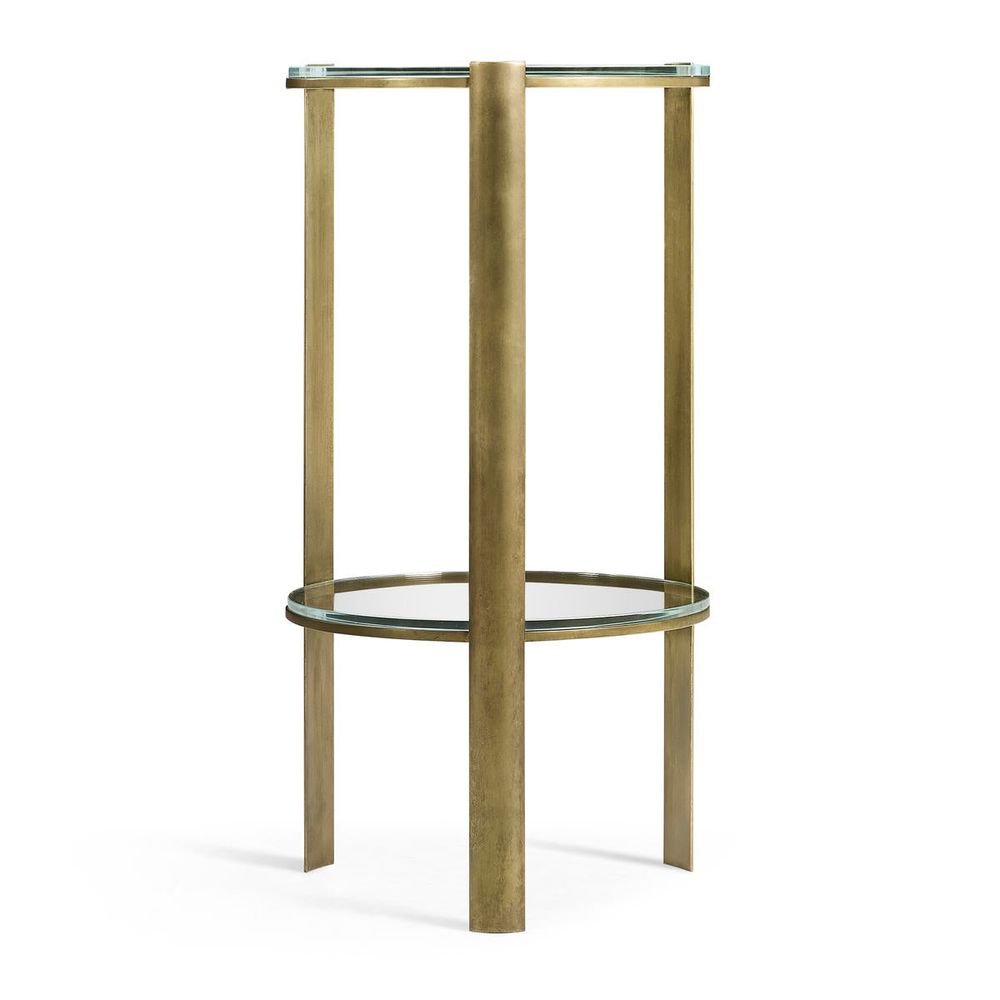 Side Tables Cosmo Antique Brass Drinks Table