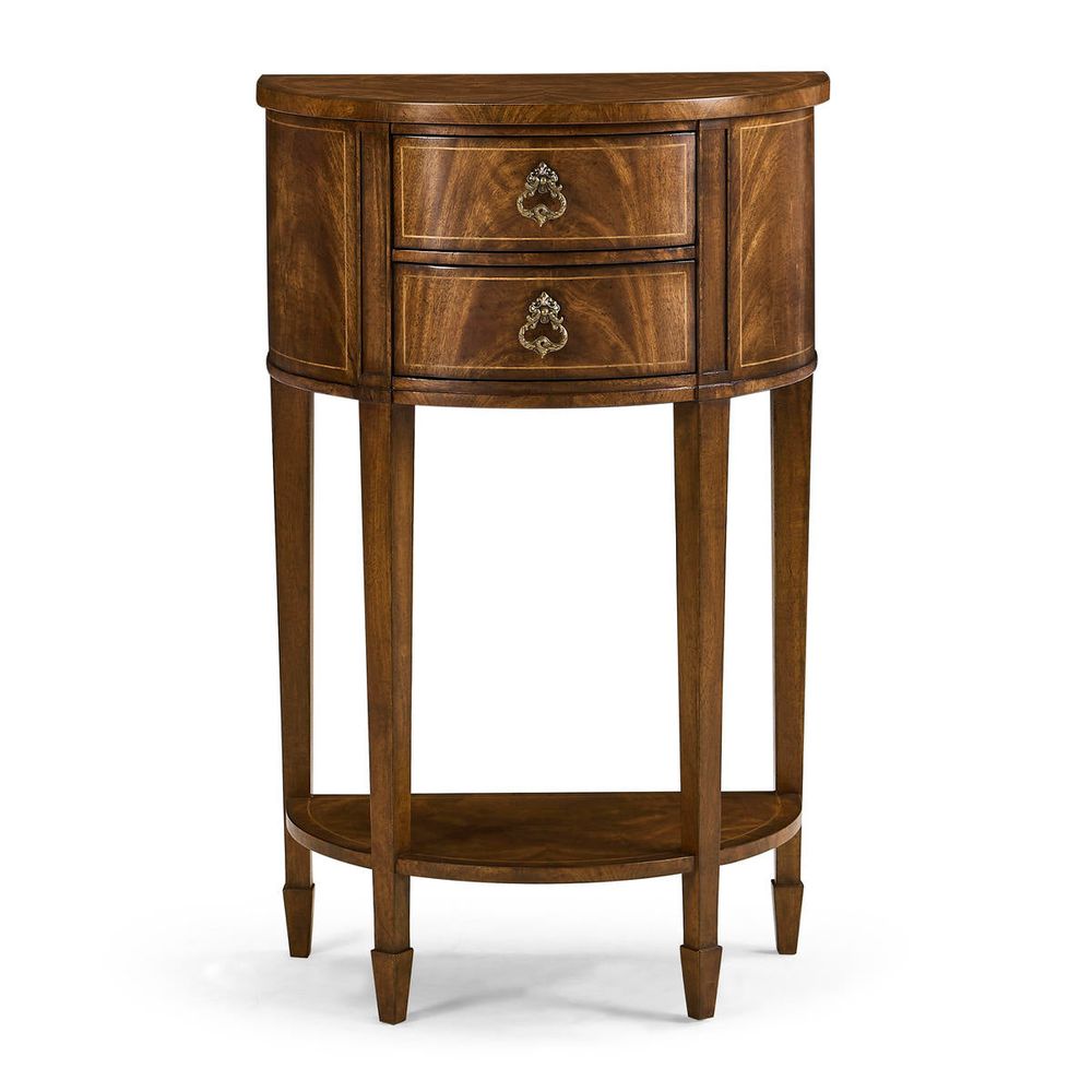 Side Tables Crotch Walnut Demilune Narrow Tables