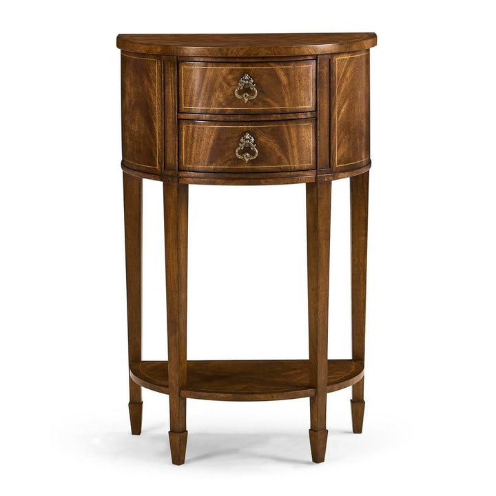 Side Tables Crotch Walnut Demilune Narrow Tables