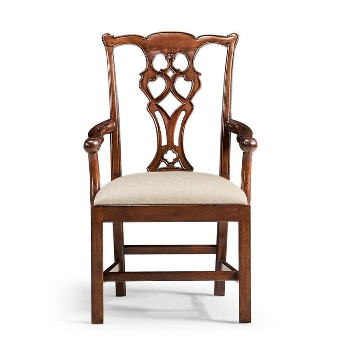 Dining Chairs Buckingham Chippendale Antique Mahogany Arm Chair