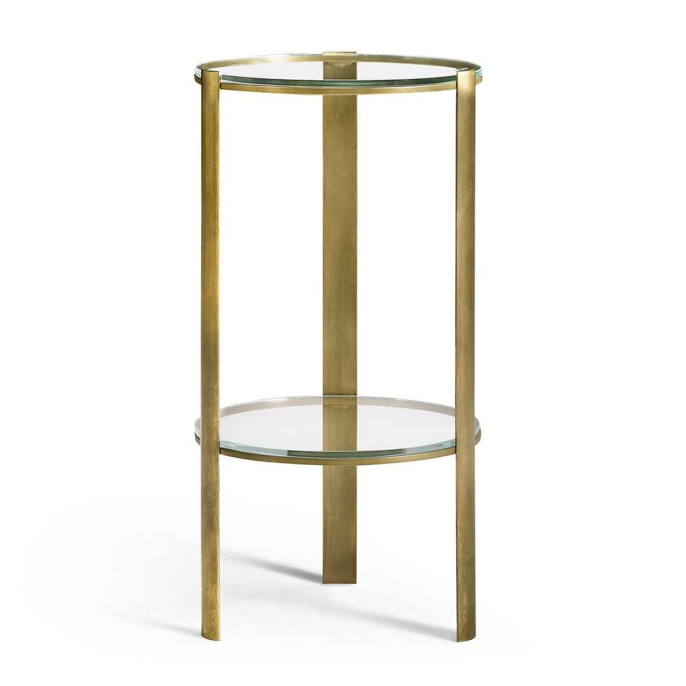 Side Tables Cosmo Antique Brass Drinks Table