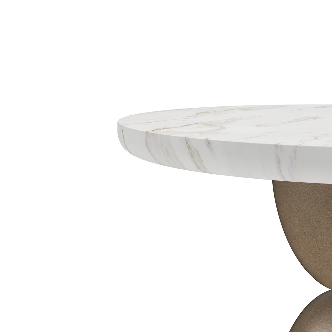 Verge Spot Table - White, Bronze Metallic
