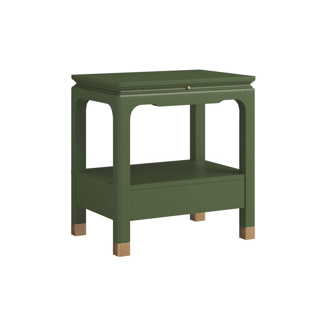 Eave II Bedside Table-Darkened Sage
