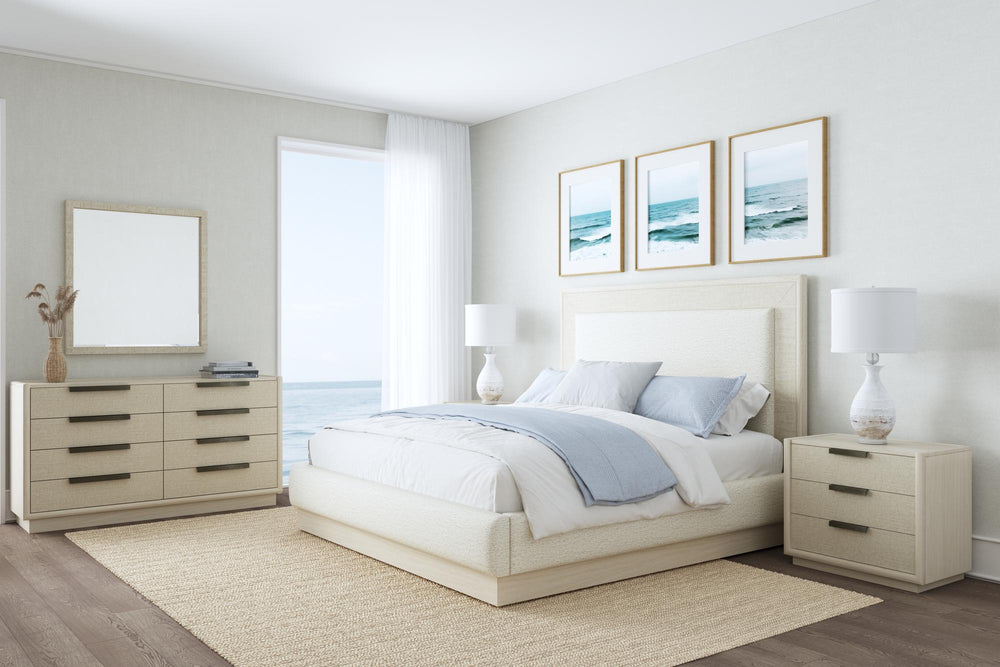 Cotiere King Upholstered Panel Bed - Linen