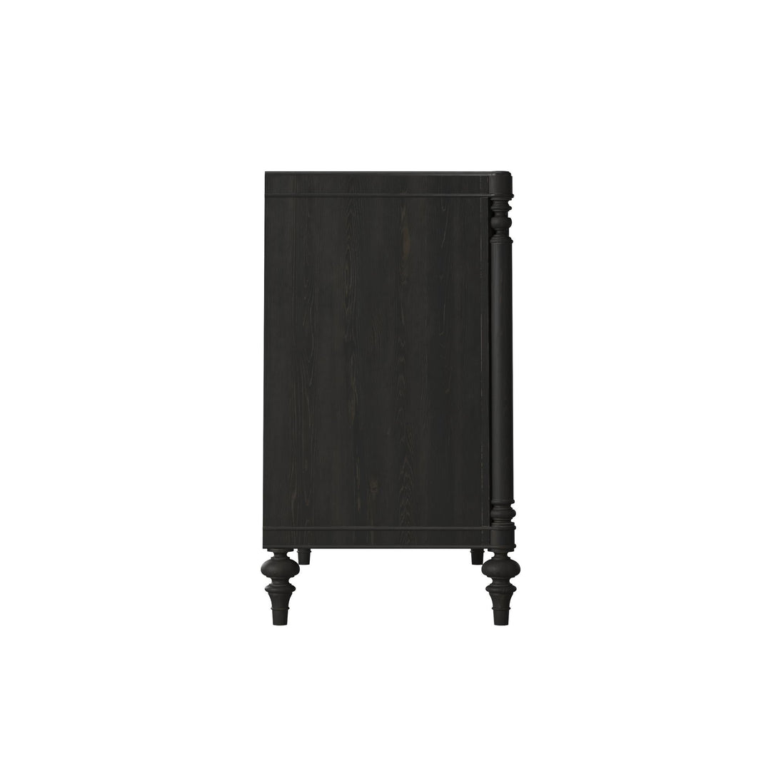 Atrium Three-Drawer Chest - hand rubbed black with undertones of brown