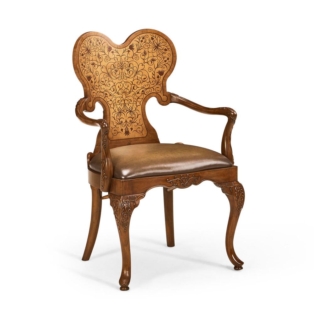 Dining Chairs Seaweed Marquetry Arm Chair