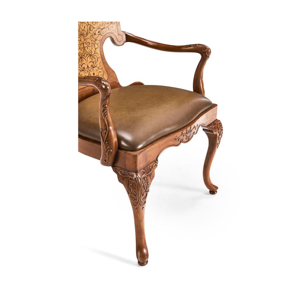 Seaweed Marquetry Arm Chair