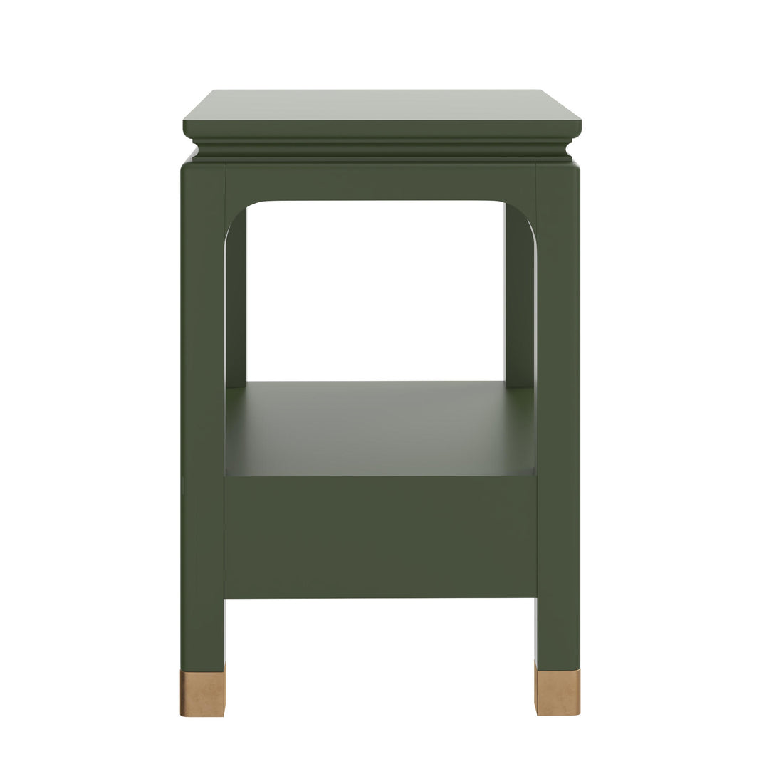 Eave II Bedside Table-Darkened Sage