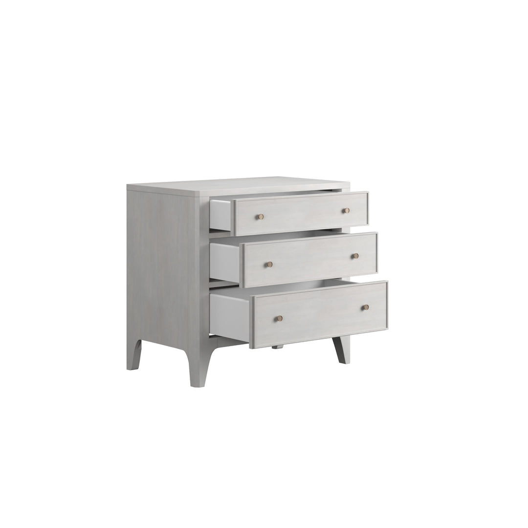 Mezzanine 3 Drawer Nightstand - Dove Grey