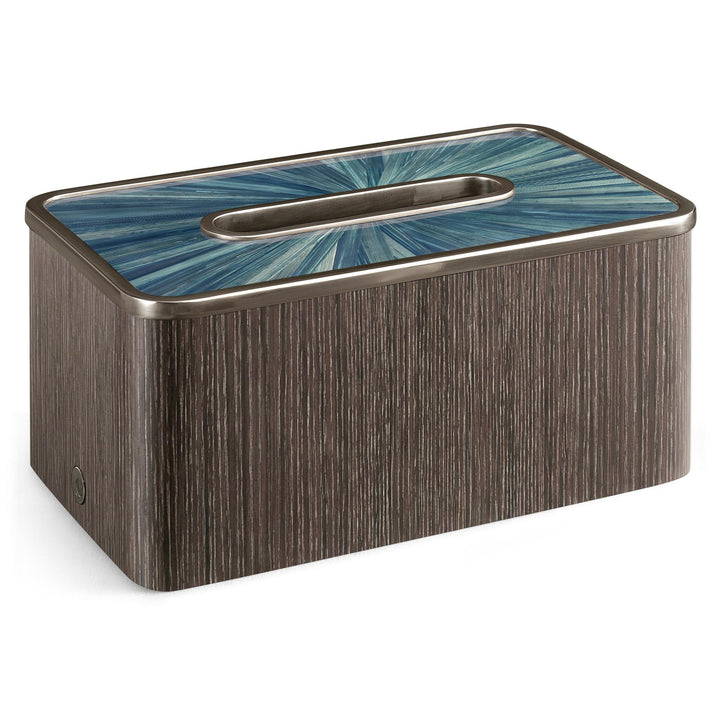 Rectangular Tissue Box - Finish: Azure Blue Straw