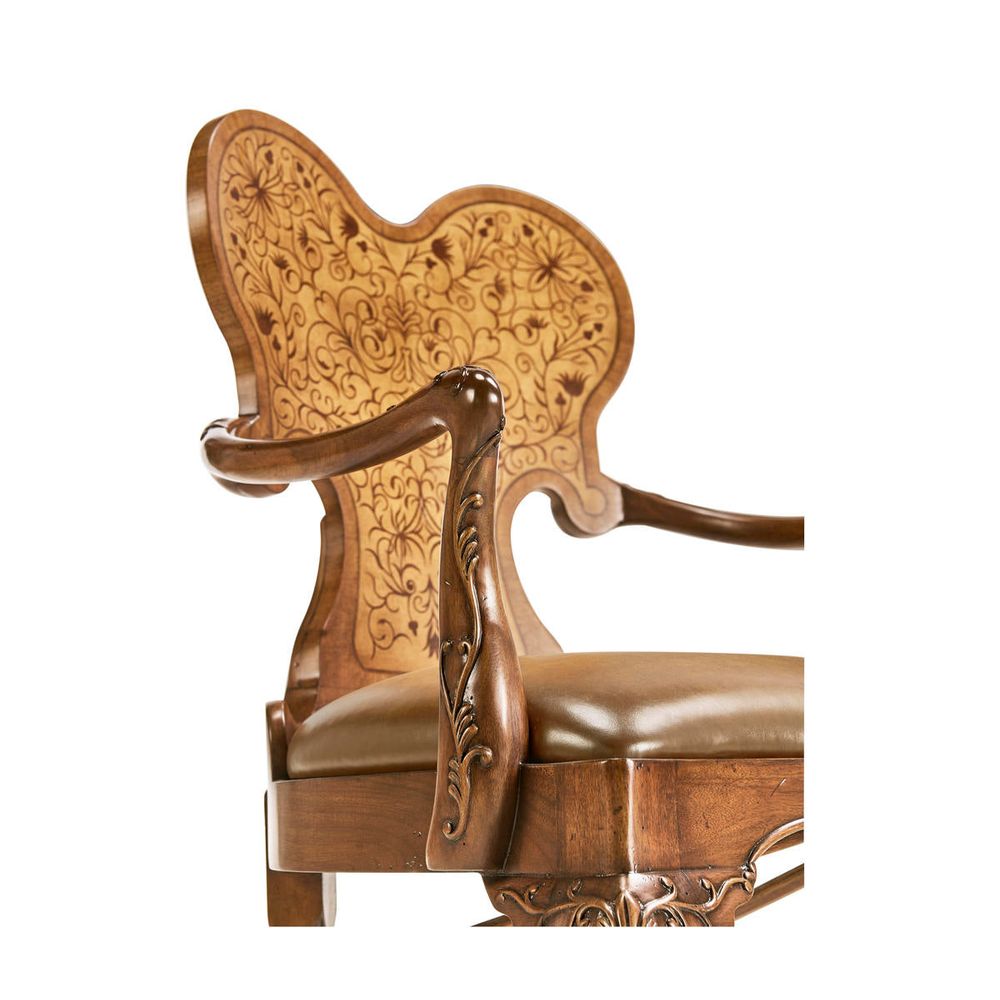 Seaweed Marquetry Arm Chair