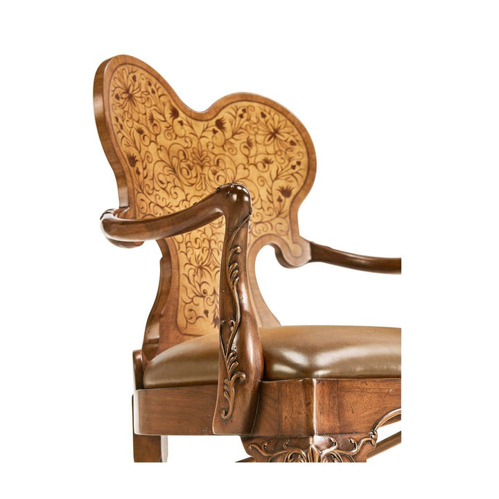 Seaweed Marquetry Arm Chair