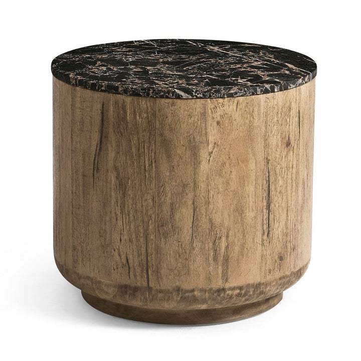 Side Tables Stone Ridge Marble Round Side Table Light