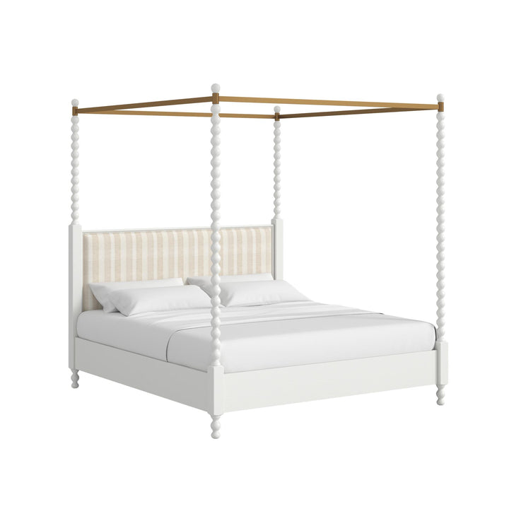 Haven Queen Upholstered Canopy Poster Bed